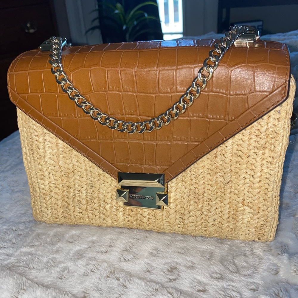 Michael Kors Whitney Straw Shoulder Bag - Picture 2 of 11